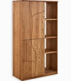 Vitrines & Enfilades|Cocktail Scandinave Enfilade frêne massif 2 portes WAVE