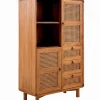 Découvrez Nos Meubles En Teck|Vitrines & Enfilades|Cocktail Scandinave Enfilade teck massif CARAWA 2 portes 3 tiroirs