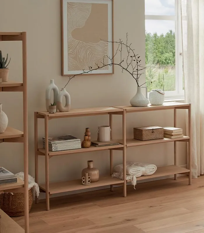 Etagères & Bibliothèques|Cocktail Scandinave Etagère chêne longue OXFORD