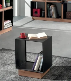 Etagères & Bibliothèques|Cocktail Scandinave Etagère fer laqué noir cube INDUS