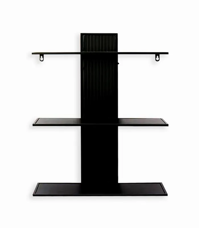 Etagères & Bibliothèques|Cocktail Scandinave Etagère murale CORK en fer laqué noir