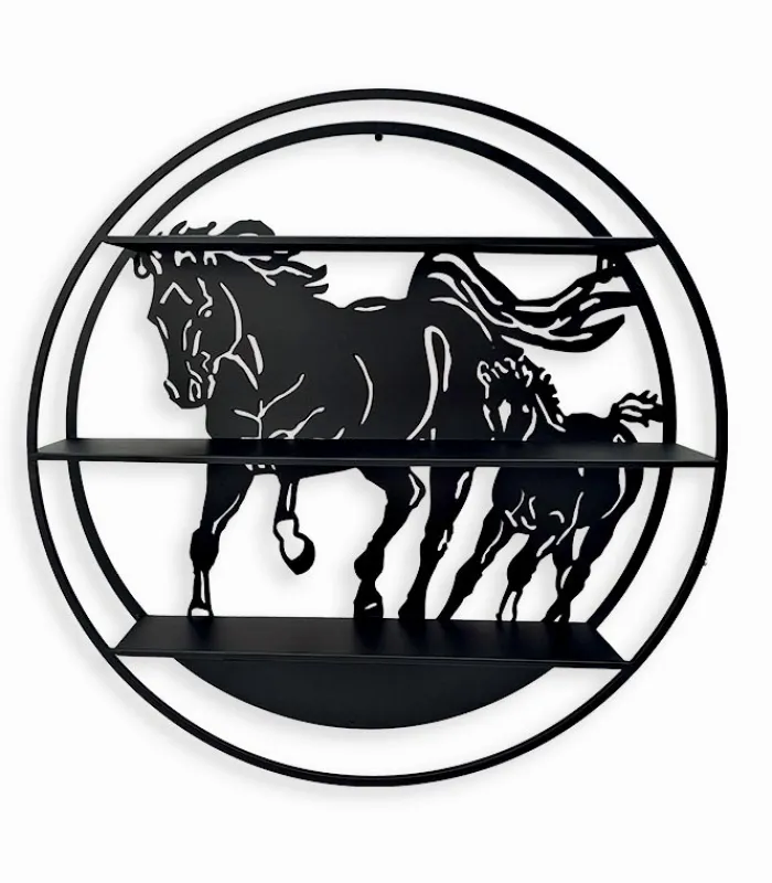 Etagères & Bibliothèques|Cocktail Scandinave Etagère murale CORK motif chevaux