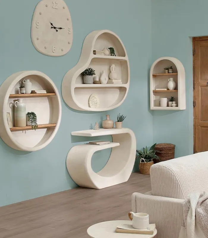 Etagères & Bibliothèques|Cocktail Scandinave Etagère murale SANTORIN 2 niveaux