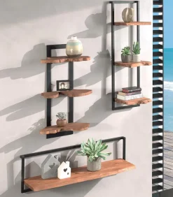 Découvrez Nos Meubles En Teck|Etagères & Bibliothèques|Cocktail Scandinave Etagère teck et métal 3 niveaux NAURU