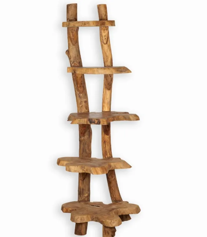 Découvrez Nos Meubles En Teck|Etagères & Bibliothèques|Cocktail Scandinave Etagère teck massif 5 niveaux