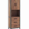Découvrez Nos Meubles En Teck|Etagères & Bibliothèques|Cocktail Scandinave Etagère teck recyclé et fer vieilli 3 tiroirs BROWTON