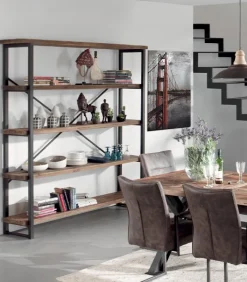 Etagères & Bibliothèques|Cocktail Scandinave Etagère vieux pin recyclé et métal ATELIER