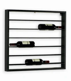 Bars & Étagères À Vin|Etagères & Bibliothèques|Cocktail Scandinave Etagère à vin murale en métal noir