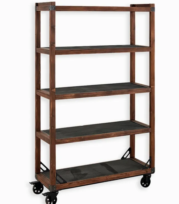 Etagères & Bibliothèques|Cocktail Scandinave Etagère WENDY 4 niveaux sur roulettes