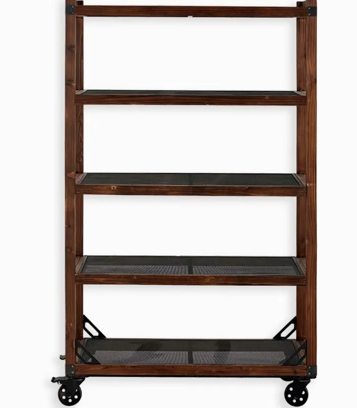Etagères & Bibliothèques|Cocktail Scandinave Etagère WENDY 4 niveaux sur roulettes