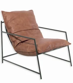 Fauteuils|Cocktail Scandinave Fauteuil cuir CORBY