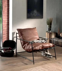 Fauteuils|Cocktail Scandinave Fauteuil cuir CORBY