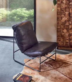 Fauteuils|Cocktail Scandinave Fauteuil cuir GILFERD
