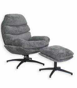 Fauteuils|Cocktail Scandinave Fauteuil MUELTON avec repose-pieds