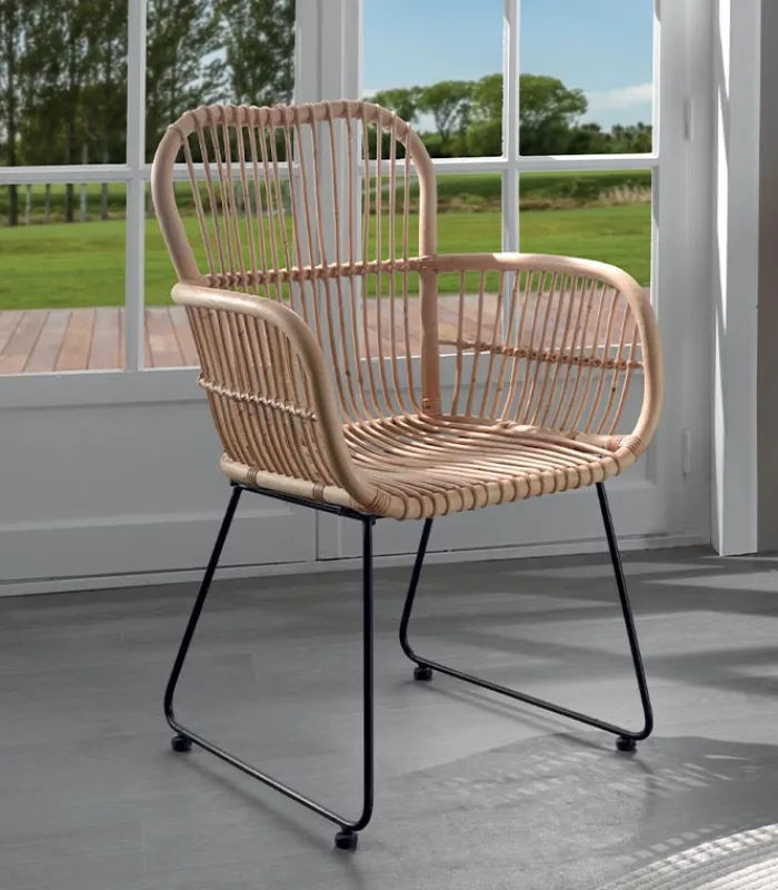 Fauteuils|Cocktail Scandinave Fauteuil rotin NAPOLI