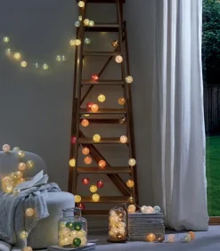 Décorations Led|Cocktail Scandinave Guirlande lumineuse boules jaunes oranges