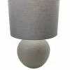 Lampes De Table|Cocktail Scandinave Lampe céramique abat-jour tissu gris