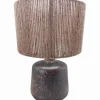 Lampes De Table|Cocktail Scandinave Lampe céramique noir abat-jour corde GM