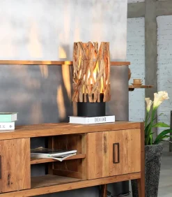 Lampes De Table|Découvrez Nos Meubles En Teck|Cocktail Scandinave Lampe exotique teck RABIA