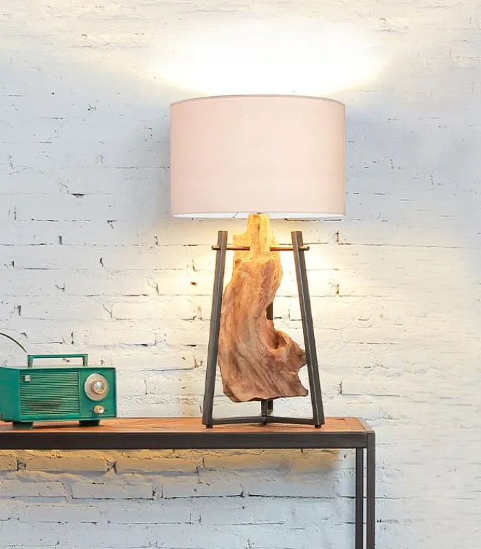 Lampes De Table|Découvrez Nos Meubles En Teck|Cocktail Scandinave Lampe exotique teck WARA