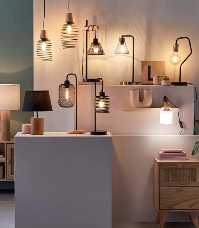Lampes De Table|Cocktail Scandinave Lampe métal douille doré
