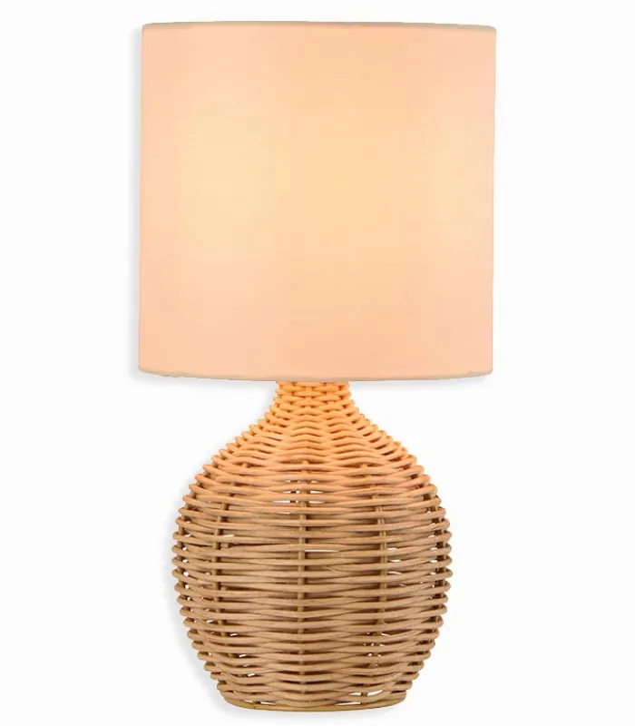 Lampes De Table|Cocktail Scandinave Lampe naturelle rotin RITA
