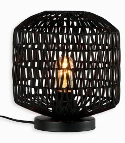 Lampes De Table|Cocktail Scandinave Lampe rotin noir BUDI
