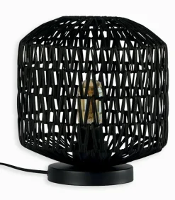Lampes De Table|Cocktail Scandinave Lampe rotin noir BUDI