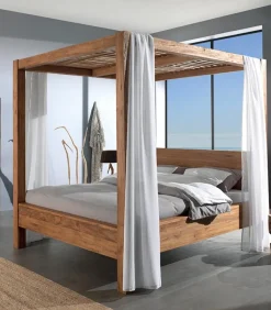 Découvrez Nos Meubles En Teck|Lits|Cocktail Scandinave Lit à baldaquin teck recyclé LUNA