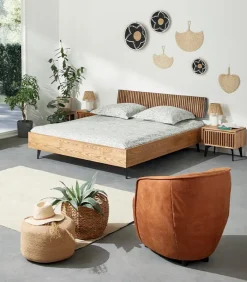 Lits|Cocktail Scandinave Lit frêne massif 2 places ALSEN