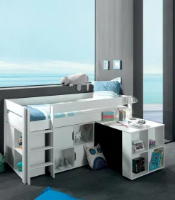 Lits|Cocktail Scandinave Lit mi-hauteur enfant 90×200 GENIUS