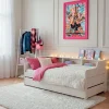 Lits|Cocktail Scandinave Lit pin massif blanc 90×190 BORSEN