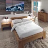 Lits|Cocktail Scandinave Lit pin massif ciré 2 places HOLEN