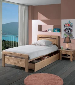 Lits|Cocktail Scandinave Lit pin massif 90×200 ZERMAT