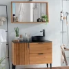 Meubles Avec Vasques|Cocktail Scandinave Meuble chêne plan et vasque en pierre – STONE