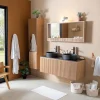 Meubles Avec Vasques|Cocktail Scandinave Meuble salle de bain murale double vasque pierre – STONE