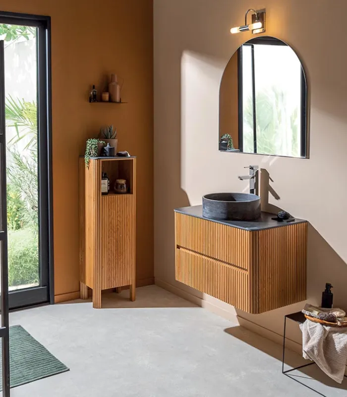 Meubles Avec Vasques|Cocktail Scandinave Meuble salle de bain murale vasque pierre – STONE