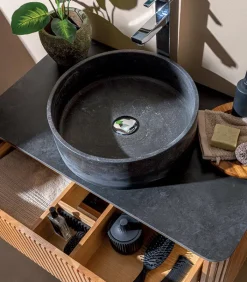 Meubles Avec Vasques|Cocktail Scandinave Meuble salle de bain murale vasque pierre – STONE