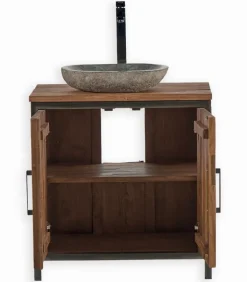 Découvrez Nos Meubles En Teck|Meubles Avec Vasques|Cocktail Scandinave Meuble teck avec vasque pierre BROWTON