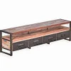 Meubles Tv|Cocktail Scandinave Meuble TV bois de bateau et métal L 208 cm SAMBA