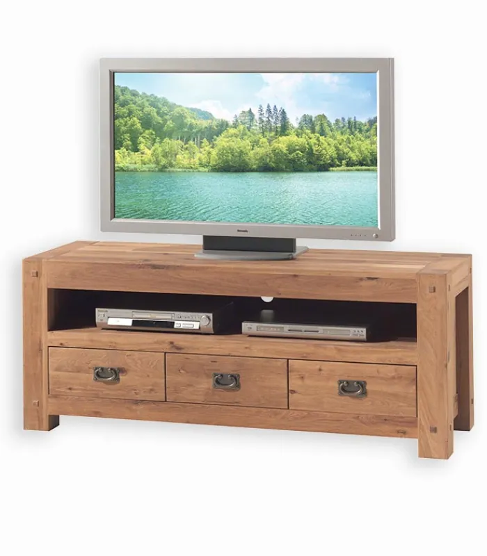 Meubles Tv|Cocktail Scandinave Meuble TV chêne huilé 3 tiroirs NORWAY