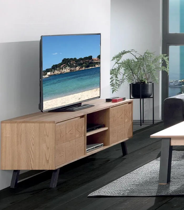 Meubles Tv|Cocktail Scandinave Meuble TV frêne massif brossé OREGON