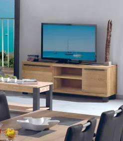 Meubles Tv|Cocktail Scandinave Meuble TV frêne massif 2 portes PIER