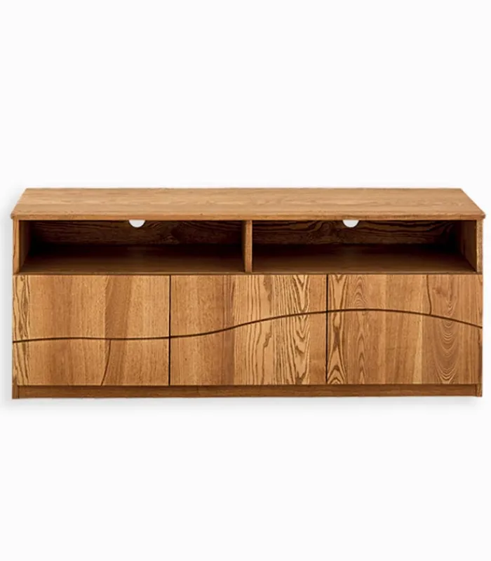 Meubles Tv|Cocktail Scandinave Meuble TV frêne massif 3 portes WAVE