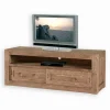 Meubles Tv|Cocktail Scandinave Meuble TV pin massif ciré 2 portes MOVING