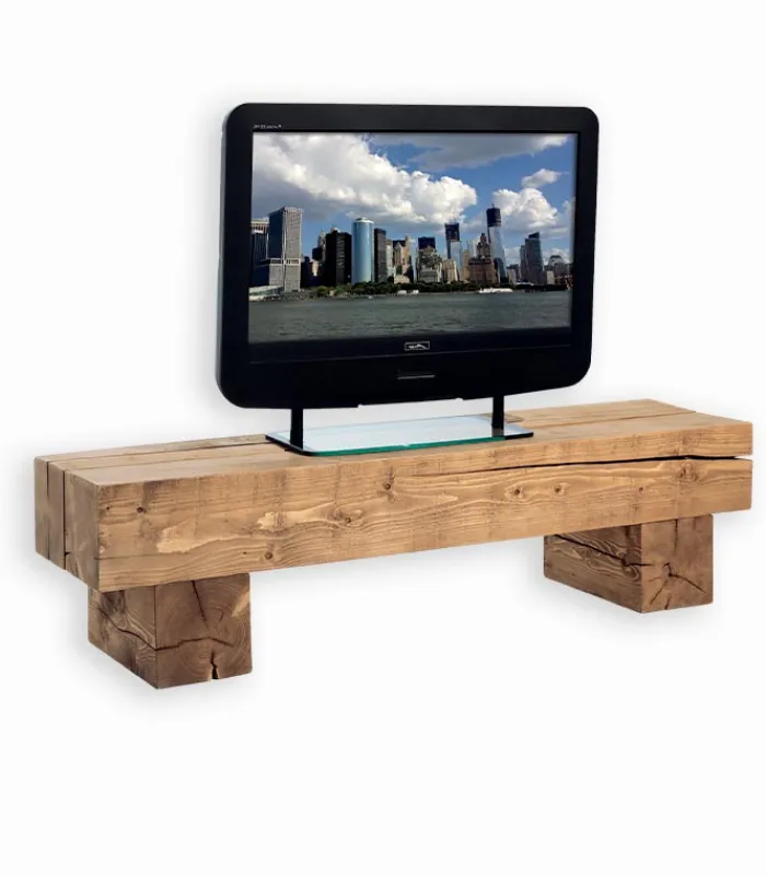 Meubles Tv|Cocktail Scandinave Meuble TV pin massif ciré POUTRE