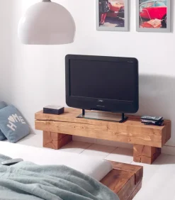 Meubles Tv|Cocktail Scandinave Meuble TV pin massif ciré POUTRE