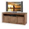 Meubles Tv|Cocktail Scandinave Meuble TV pin massif 3 portes coulissantes MOVING