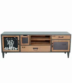 Meubles Tv|Cocktail Scandinave Meuble TV sapin massif et fer MINDY