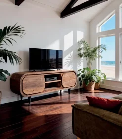 Découvrez Nos Meubles En Teck|Meubles Tv|Cocktail Scandinave Meuble TV teck recyclé BORNEO L 151 cm